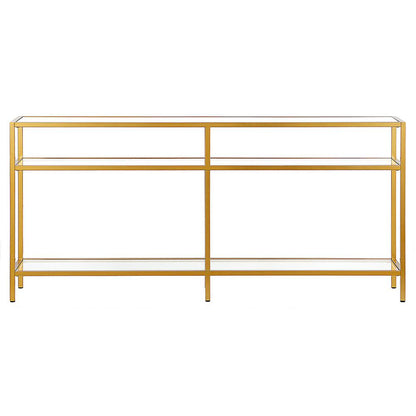 Sivil 64'' Wide Rectangular Console Table in Brass