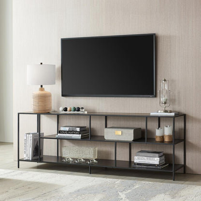 Winthrop Rectangular TV Stand with Metal Shelves for TV's up to 80" in Blackened Bronze