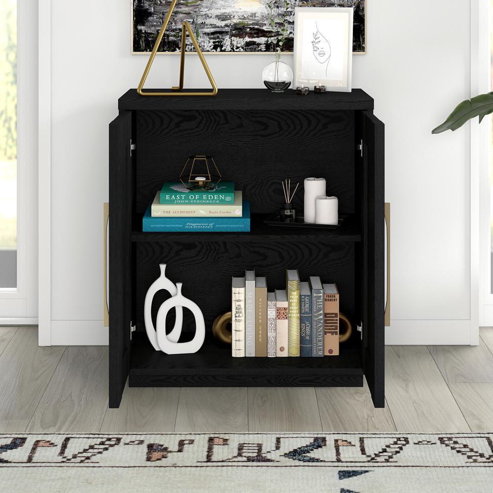 Tillman 28" Wide Rectangular Accent Cabinet in Black Grain