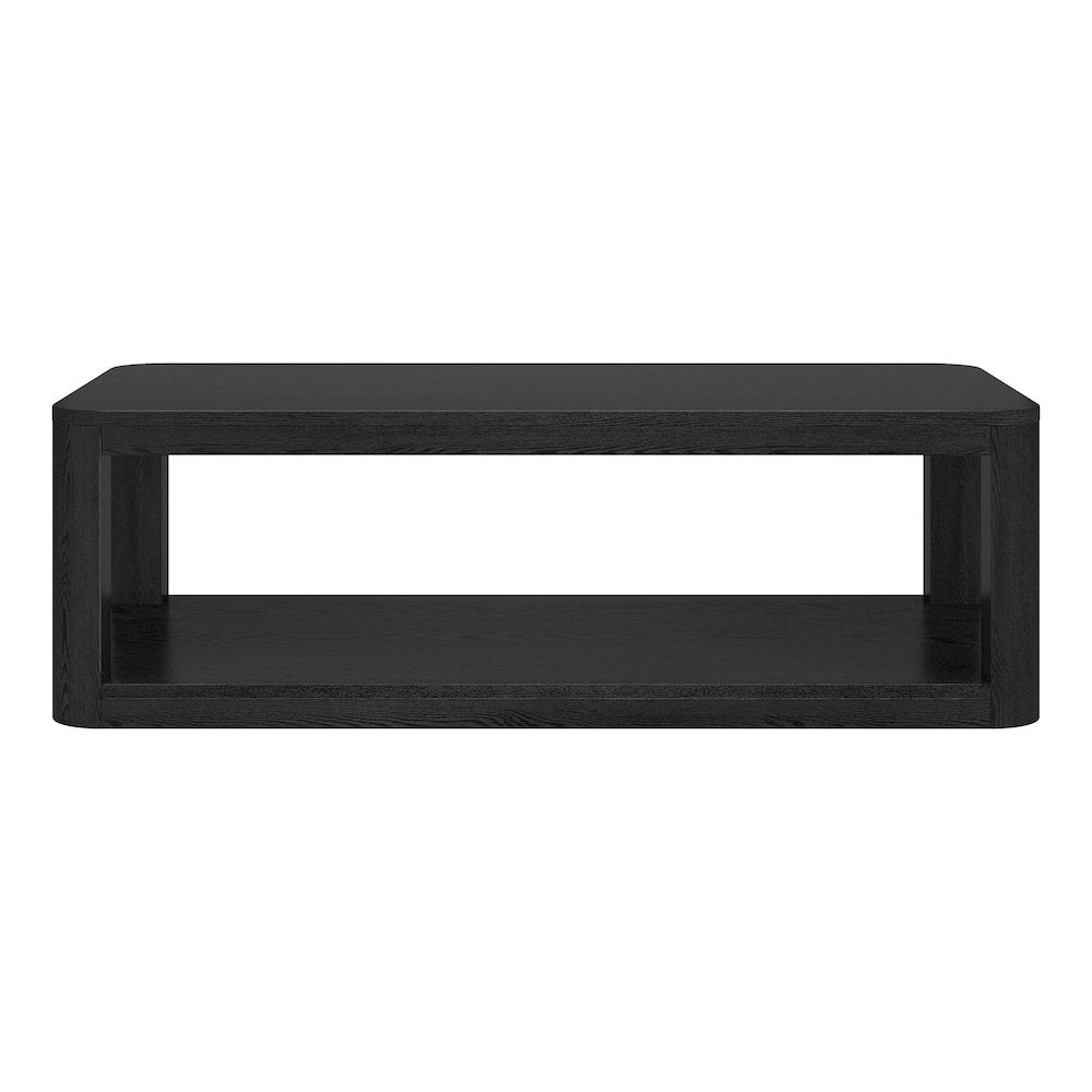 Stellan 47" Wide Rectangular Coffee Table in Black Grain