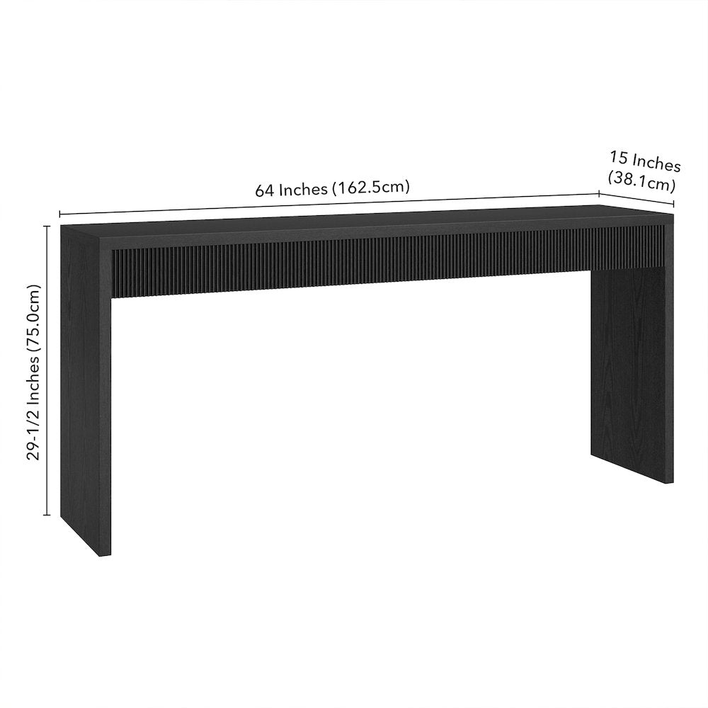 Lawrence 64" Wide Rectangular Console Table in Black Grain
