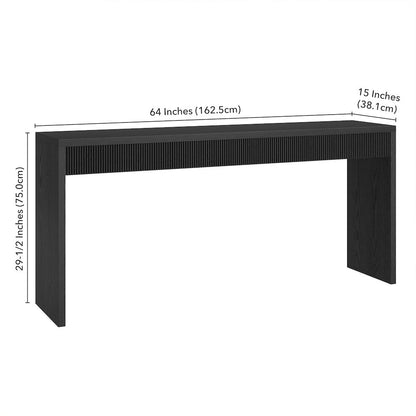 Lawrence 64" Wide Rectangular Console Table in Black Grain