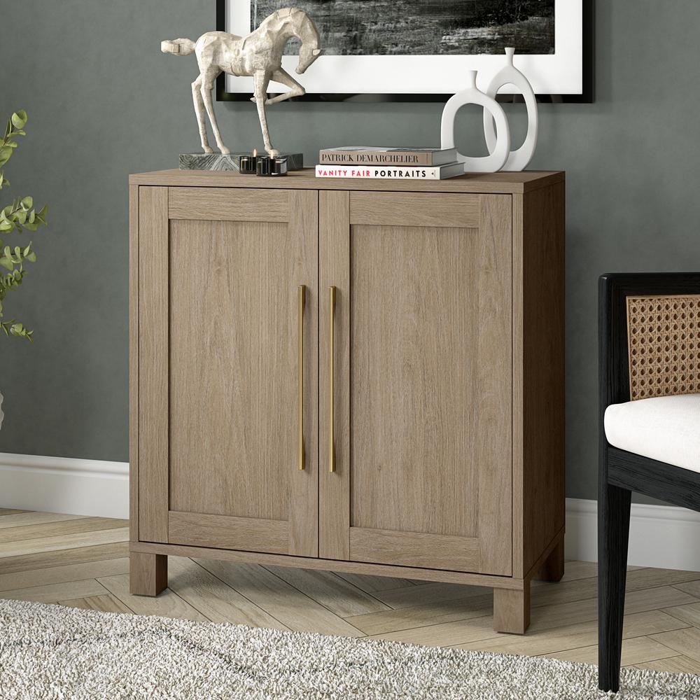 Chabot 28" Wide Rectangular Accent Cabinet in Antiqued Gray Oak