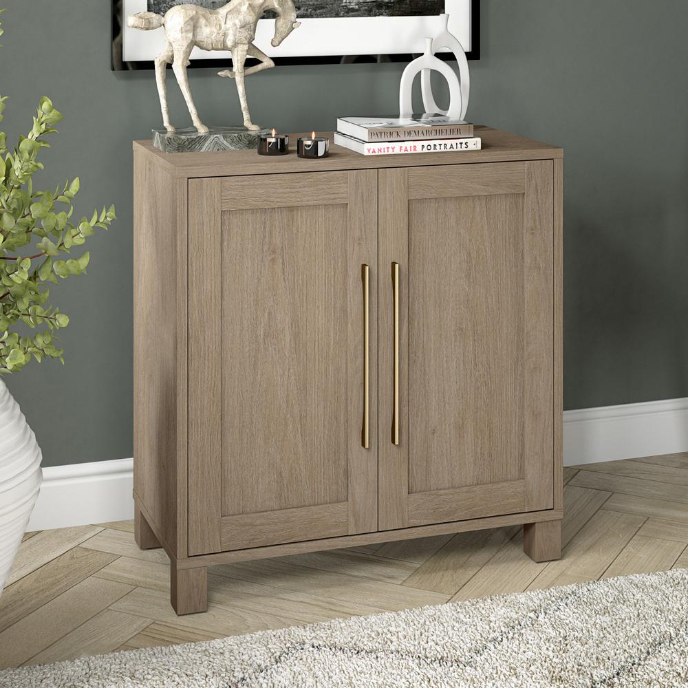 Chabot 28" Wide Rectangular Accent Cabinet in Antiqued Gray Oak