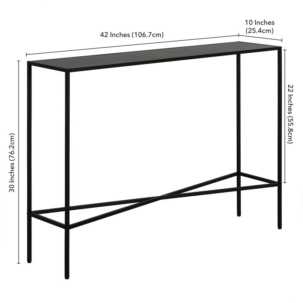 Henley 42'' Wide Rectangular Console Table with Metal Top in Blackened Bronze
