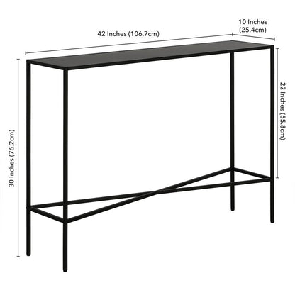 Henley 42'' Wide Rectangular Console Table with Metal Top in Blackened Bronze