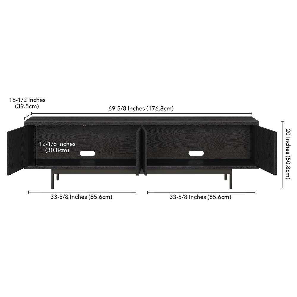 Whitman Rectangular TV Stand for TV's up to 75" in Black Grain