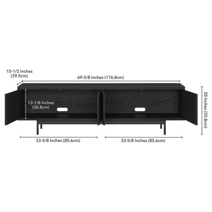 Whitman Rectangular TV Stand for TV's up to 75" in Black Grain