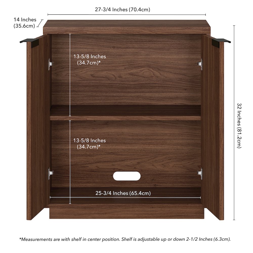 Mansfield 28" Wide Rectangular Accent Cabinet in Satin Walnut