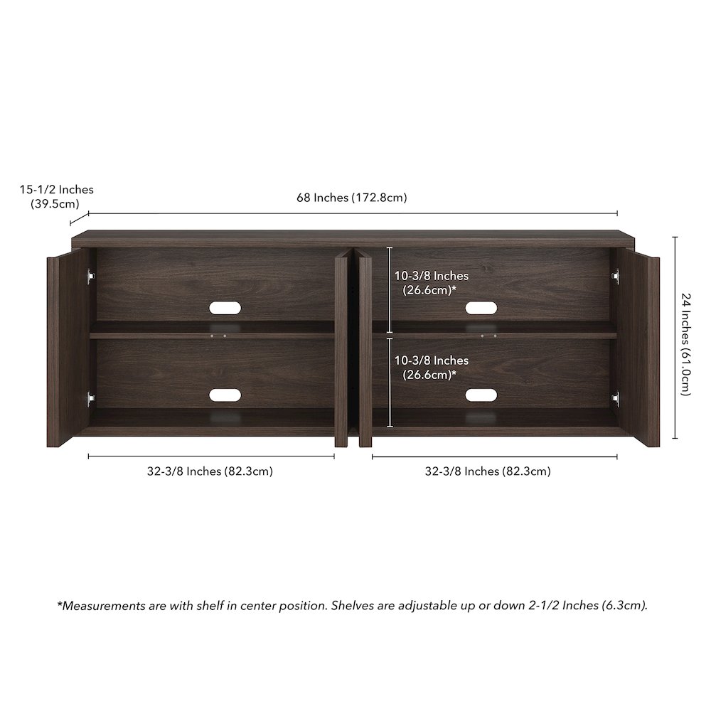 Savin Rectangular TV Stand for TV's up to 75" in Alder Brown