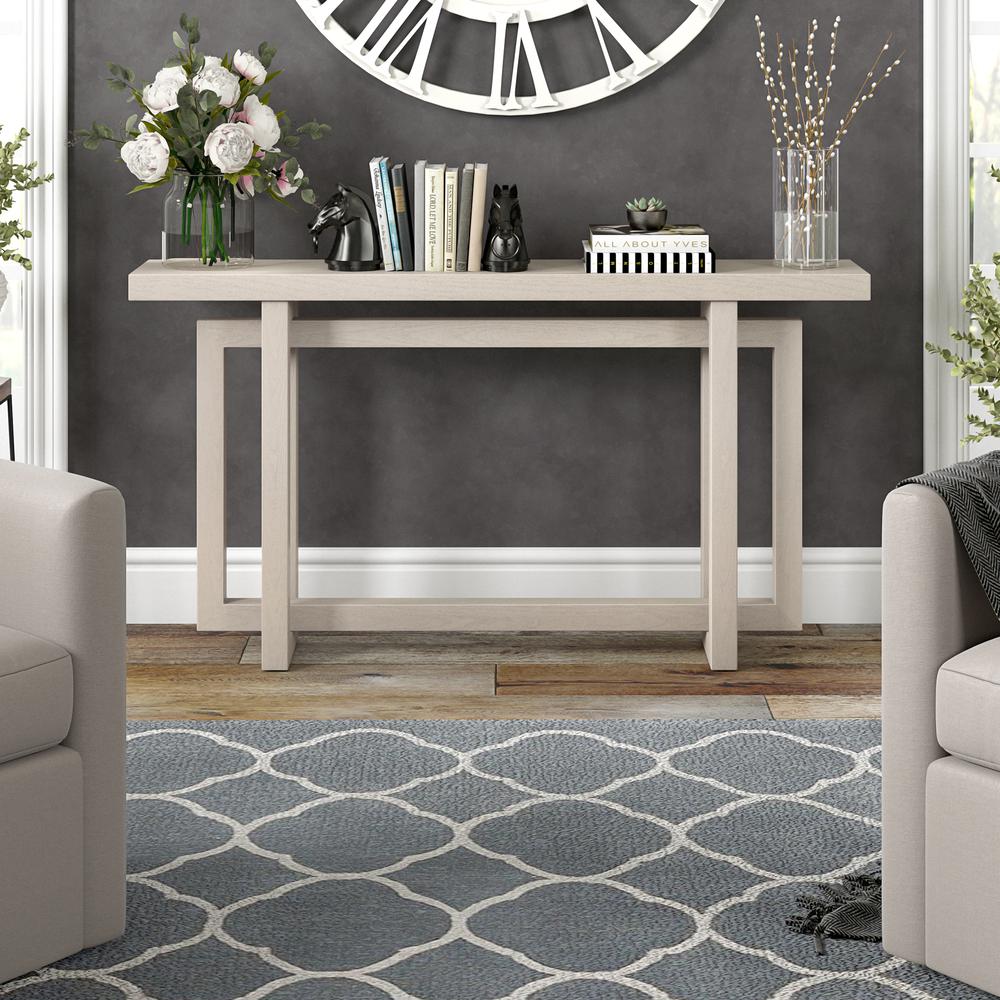 Breslow 55" Wide Rectangular Console Table in Alder White