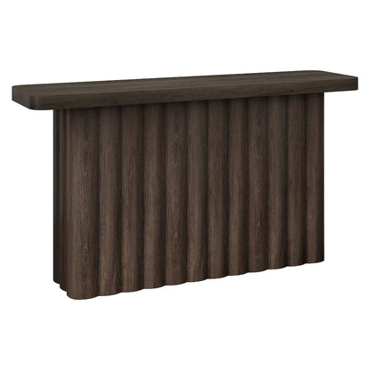 Henn&Hart 55'' Fluted Modern Rectangular Console Table, Ribbed Entryway Table