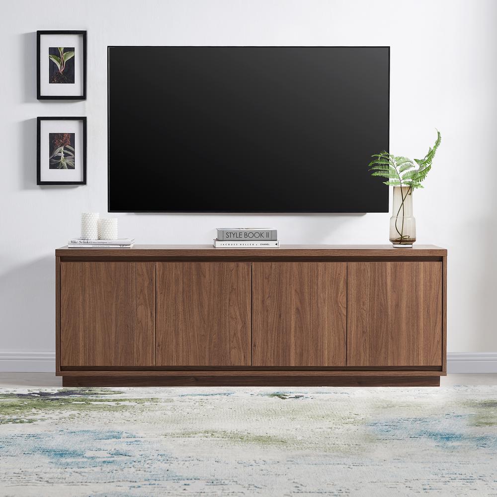 Presque Rectangular TV Stand for TV's up to 75" in Satin Walnut