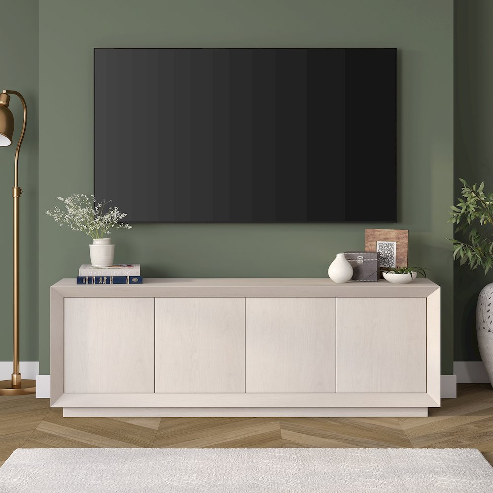 Oswald Rectangular TV Stand for TV's up to 75" in Alder White