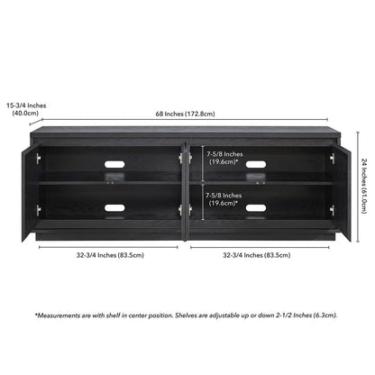 Presque Rectangular TV Stand for TV's up to 80" in Black Grain