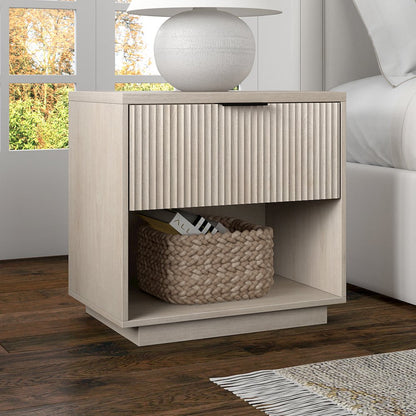 Karten 24" Wide Rectangular Nightstand in Alder White