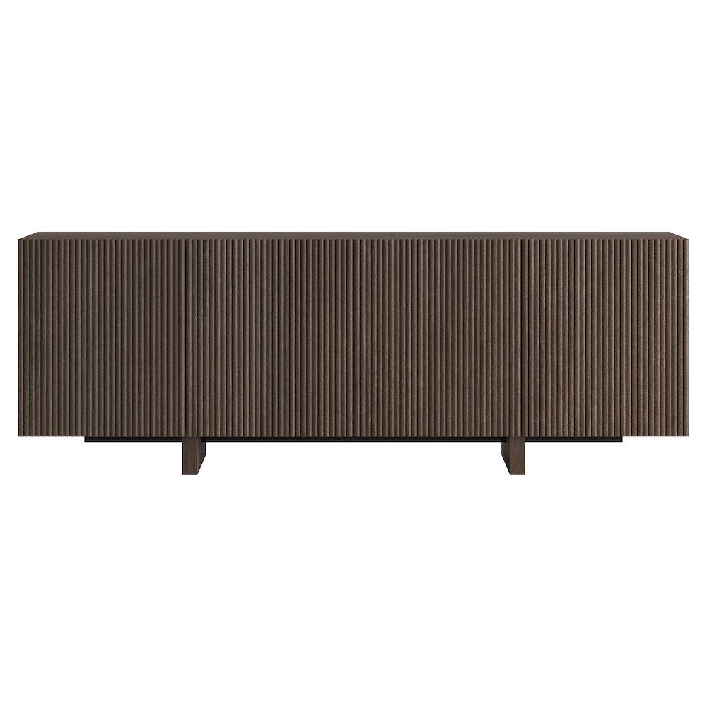 Henn&Hart Fluted TV Stand for TVs up to 75'' with 4 Ribbed Doors, 3 Storage
