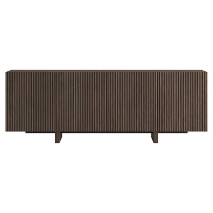 Henn&Hart Fluted TV Stand for TVs up to 75'' with 4 Ribbed Doors, 3 Storage