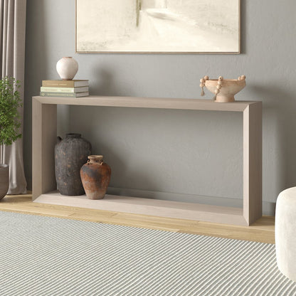 Osmond 64" Wide Rectangular Console Table in Alder White