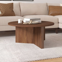 Anders 36" Wide Round Coffee Table in Satin Walnut