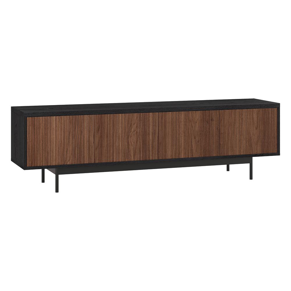 Whitman Rectangular TV Stand for TV's up to 75" in Black Grain/Satin Walnut