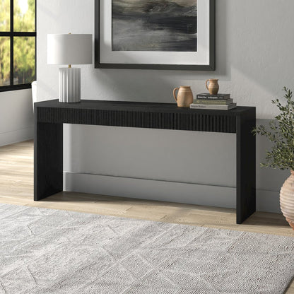 Lawrence 64" Wide Rectangular Console Table in Black Grain
