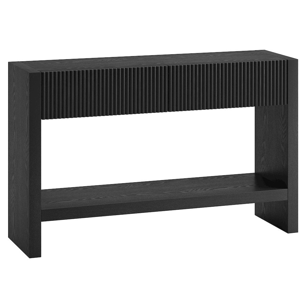 Henn&Hart 48" Solid Wood Rectangular Fluted Console Table, Ribbed Entryway