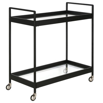 Cooper 33'' Wide Rectangular Bar Cart in Blackened Bronze
