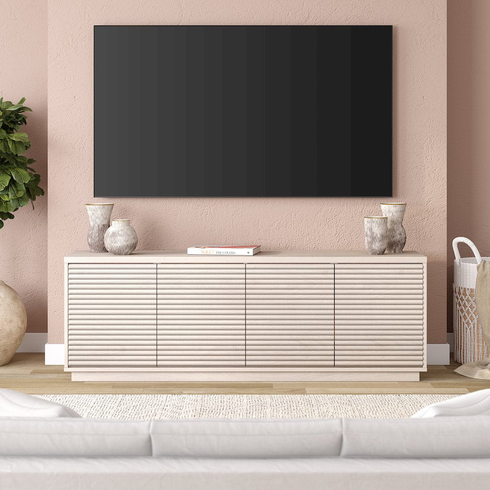 Tullis Rectangular TV Stand for TV's up to 78" in Alder White
