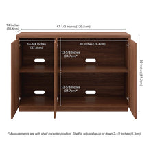 Alston 48" Wide Rectangular Buffet Table in Satin Walnut