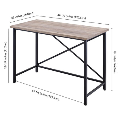 Martina Rectangular 47.5'' Wide Desk in Black/Gray Oak