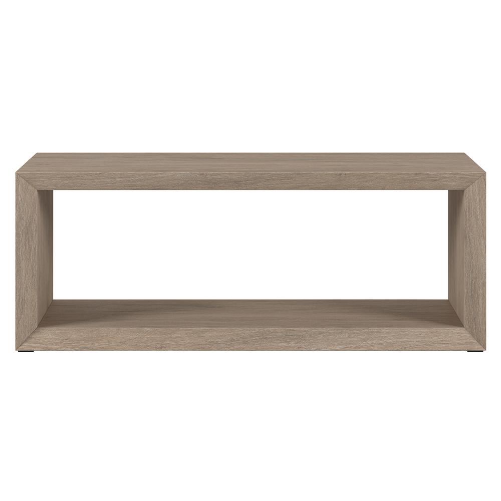 Osmond 48" Wide Rectangular Coffee Table in Antiqued Gray Oak