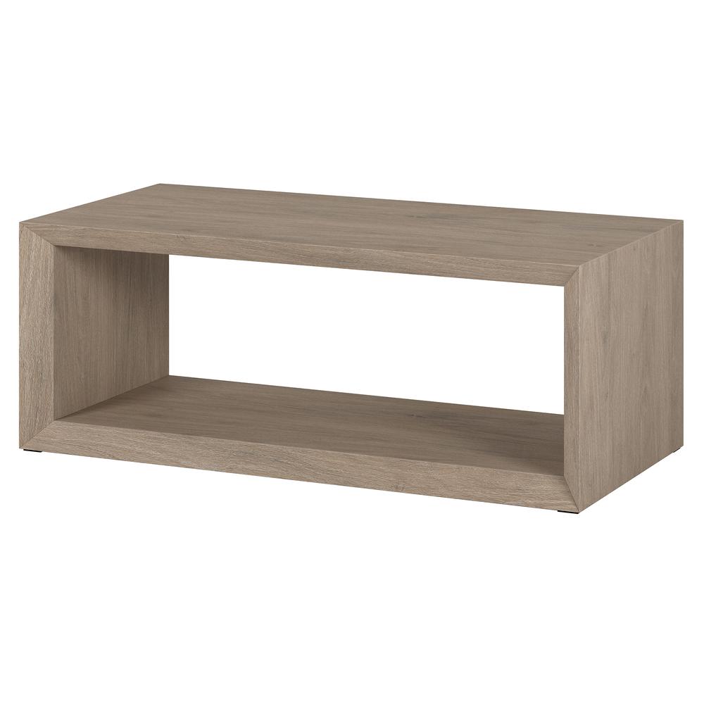 Osmond 48" Wide Rectangular Coffee Table in Antiqued Gray Oak
