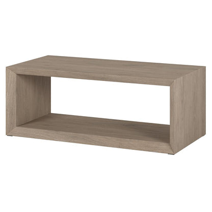 Osmond 48" Wide Rectangular Coffee Table in Antiqued Gray Oak