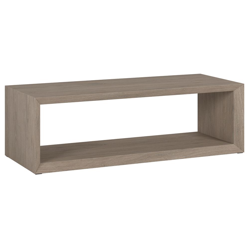 Osmond 58" Wide Rectangular Coffee Table in Antiqued Gray Oak