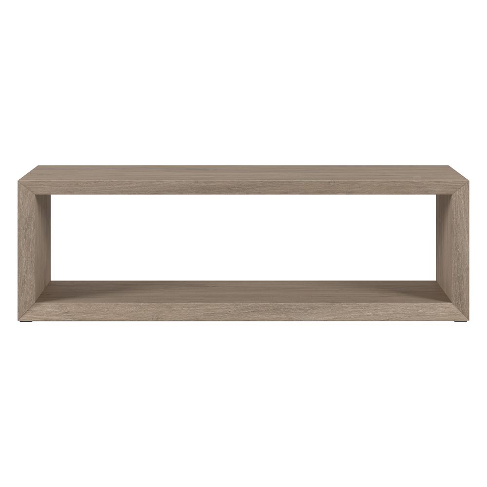Osmond 58" Wide Rectangular Coffee Table in Antiqued Gray Oak