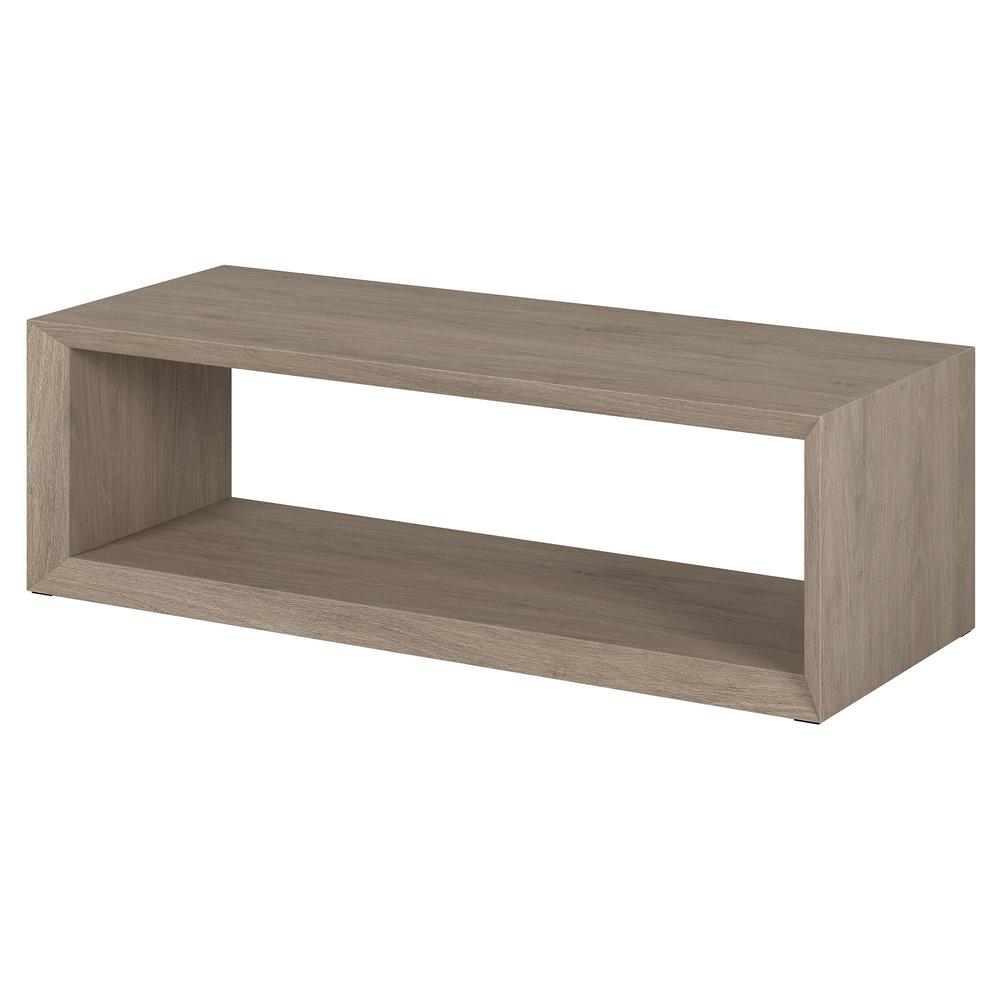 Osmond 58" Wide Rectangular Coffee Table in Antiqued Gray Oak