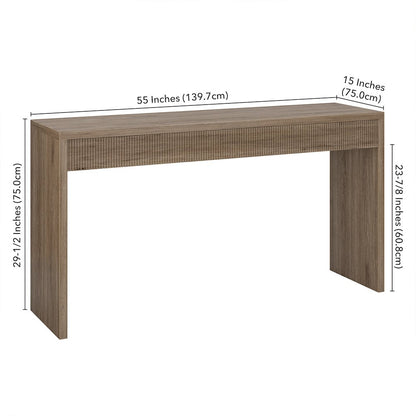 Lawrence 55" Wide Rectangular Console Table in Antiqued Gray Oak