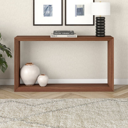 Osmond 55" Wide Rectangular Console Table in Satin Walnut