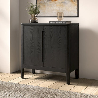 Henn&Hart 32" Solid Wood Rectangular Accent Cabinet, Modern Sideboard Buffet