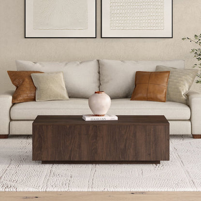 Paxton 48" Wide Rectangular Coffee Table in Alder Brown