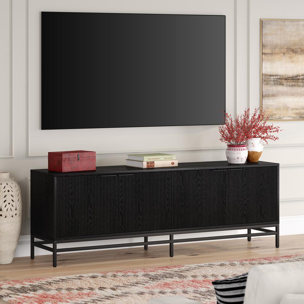 Montello Rectangular TV Stand for TV's up to 78" in Black Grain