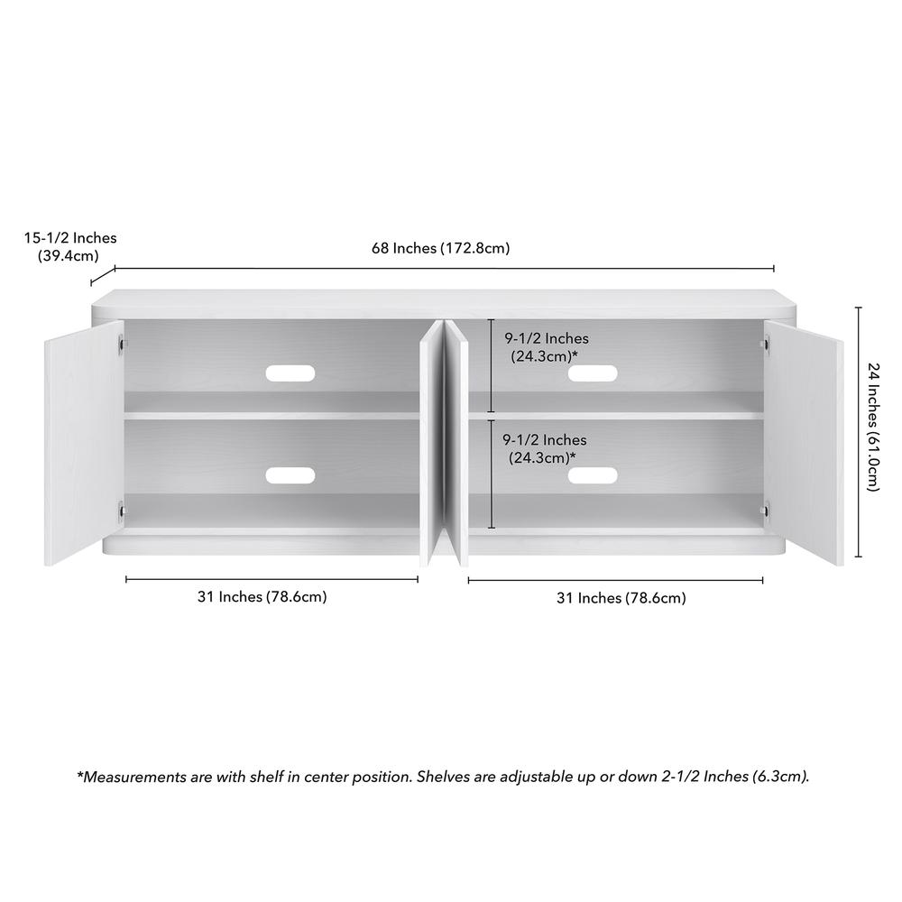 Plympton Rectangular TV Stand for TV's up to 75" in White