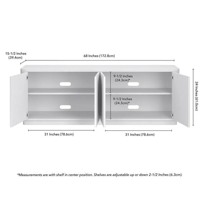 Plympton Rectangular TV Stand for TV's up to 75" in White