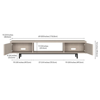 Lucien Rectangular TV Stand for TV's up to 78" in Alder White