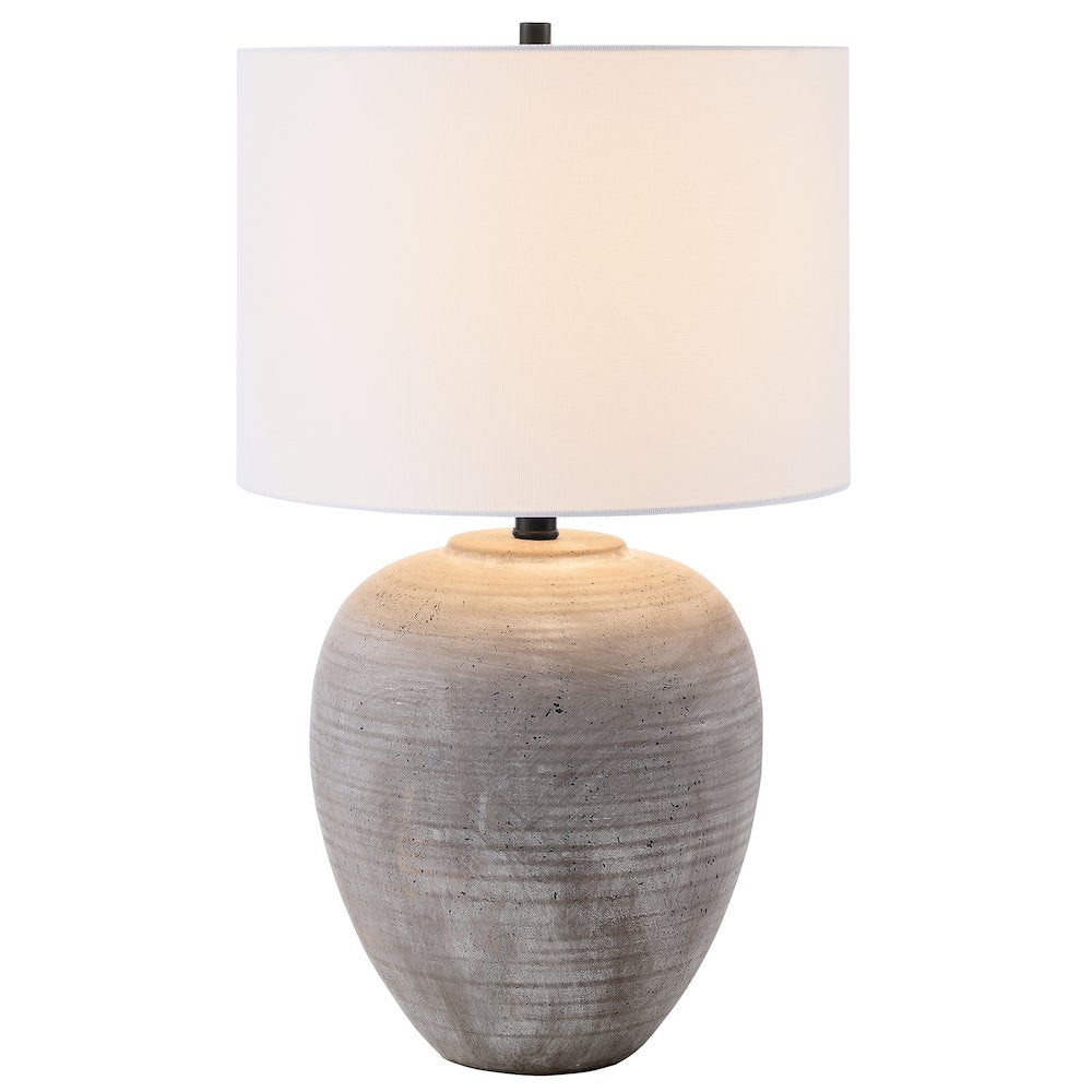 Shira 23" Tall Ceramic Table Lamp with Fabric Shade in Cool Terracotta/White