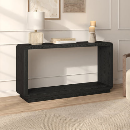 Henn&Hart 55" Modern Rectangular Console Table with Plinth Base and Open