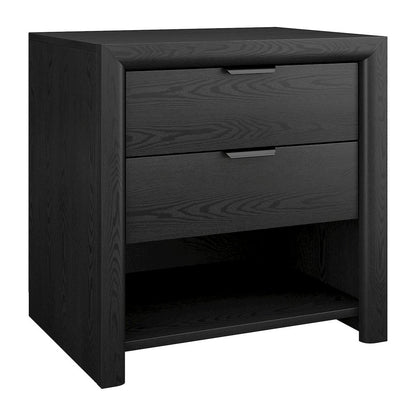 Henn&Hart 24" Modern Wooden Rectangular Nightstand, Side Table with 2 Storage