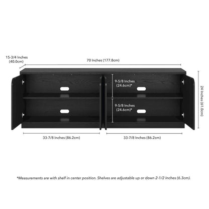 Fitzroy Rectangular TV Stand for TV's up to 78" in Black Grain