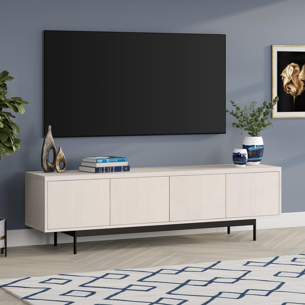 Abington Rectangular TV Stand for TV's up to 75" in Alder White
